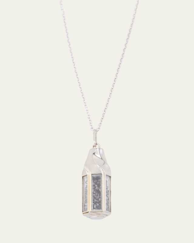 18K Gold Farol Black Diamond Kaleidoscope Shaker Pendant Necklace